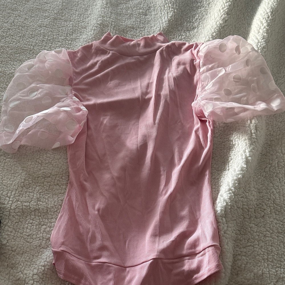 Pink Lily Soft Ribbed Top in Light Pink